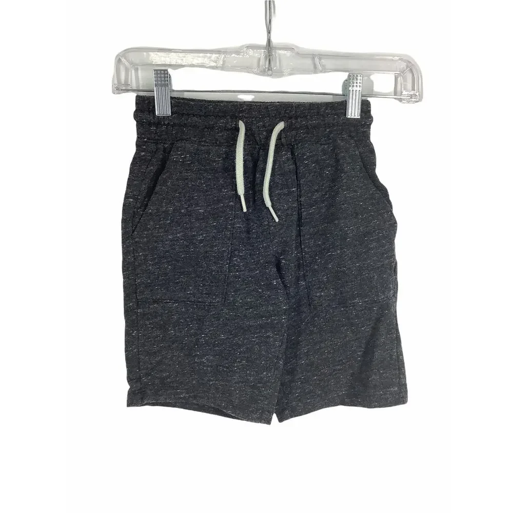 Wonder Nation Boys Static Charcoal Gray Sweat Shorts Kids Youth Size Small 6-7